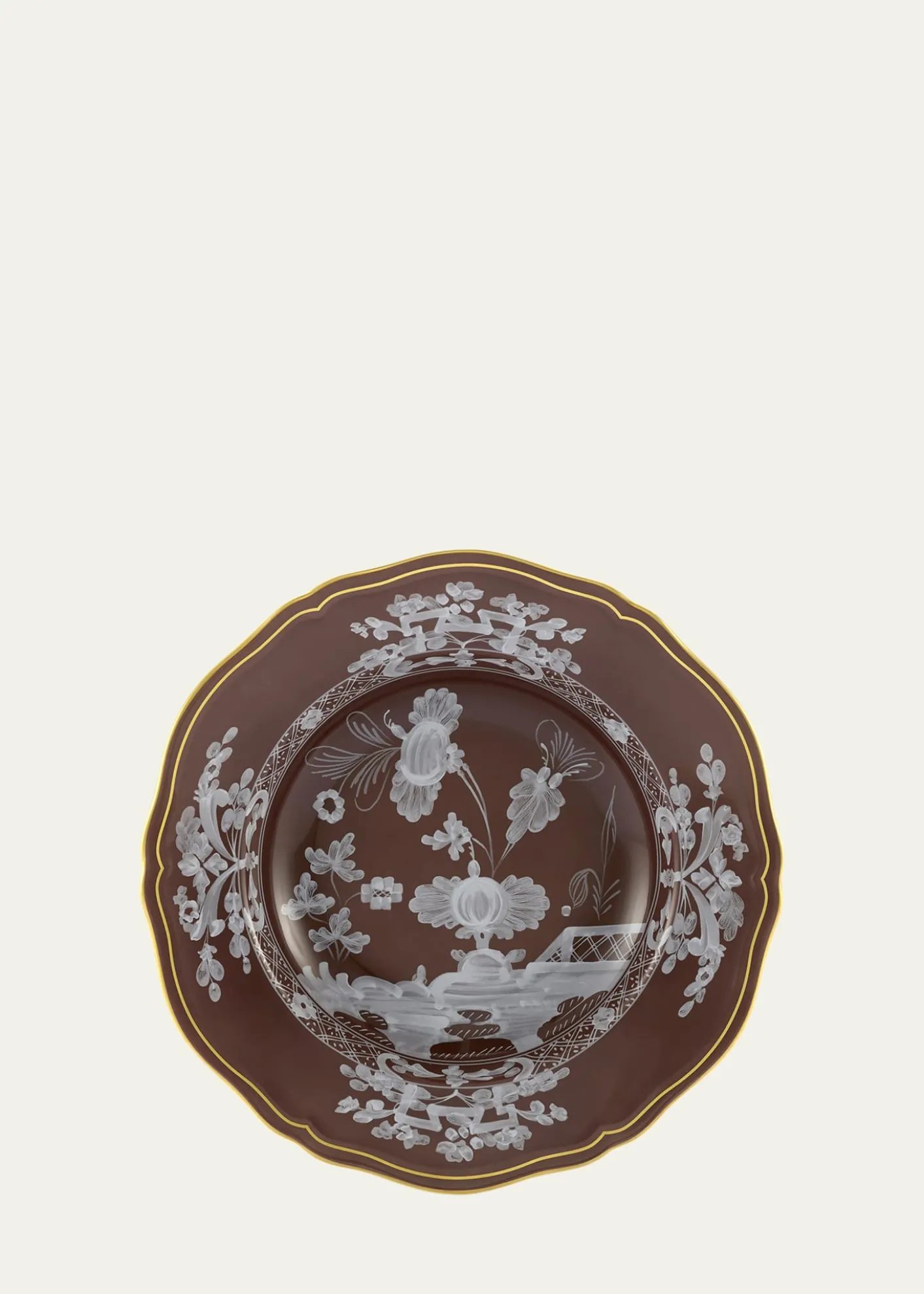 GINORI 1735Oriente Italiano Soup Plate, Castagna
