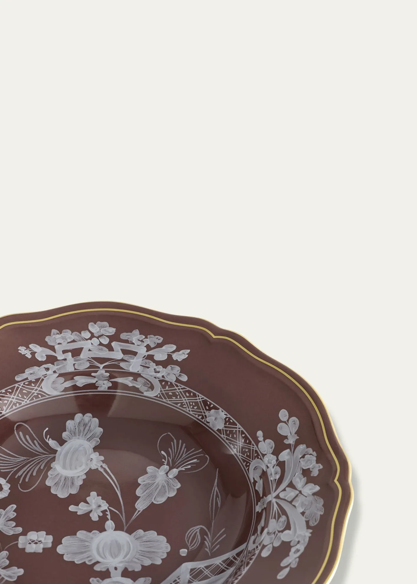 GINORI 1735Oriente Italiano Soup Plate, Castagna