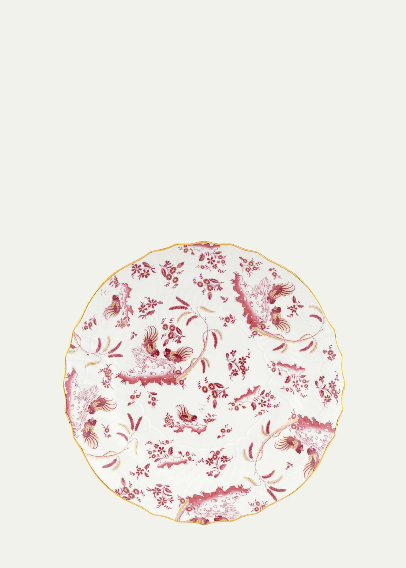 GINORI 1735Oro Di Doccia Magenta Round Flat Plate