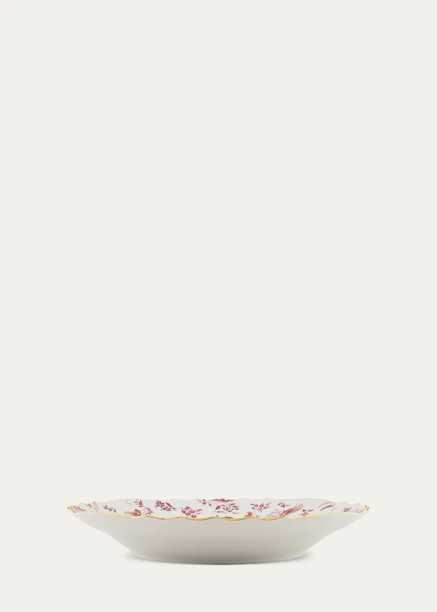 GINORI 1735Oro Di Doccia Magenta Round Flat Plate