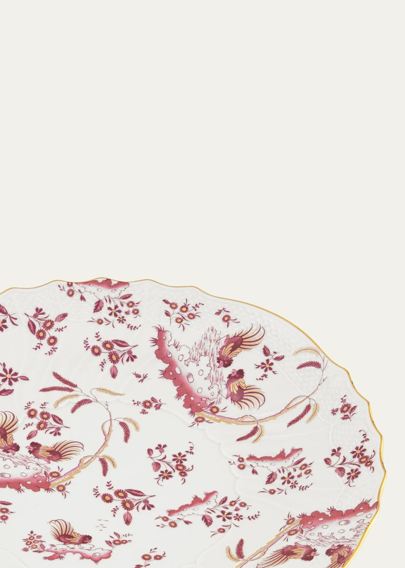GINORI 1735Oro Di Doccia Magenta Round Flat Plate