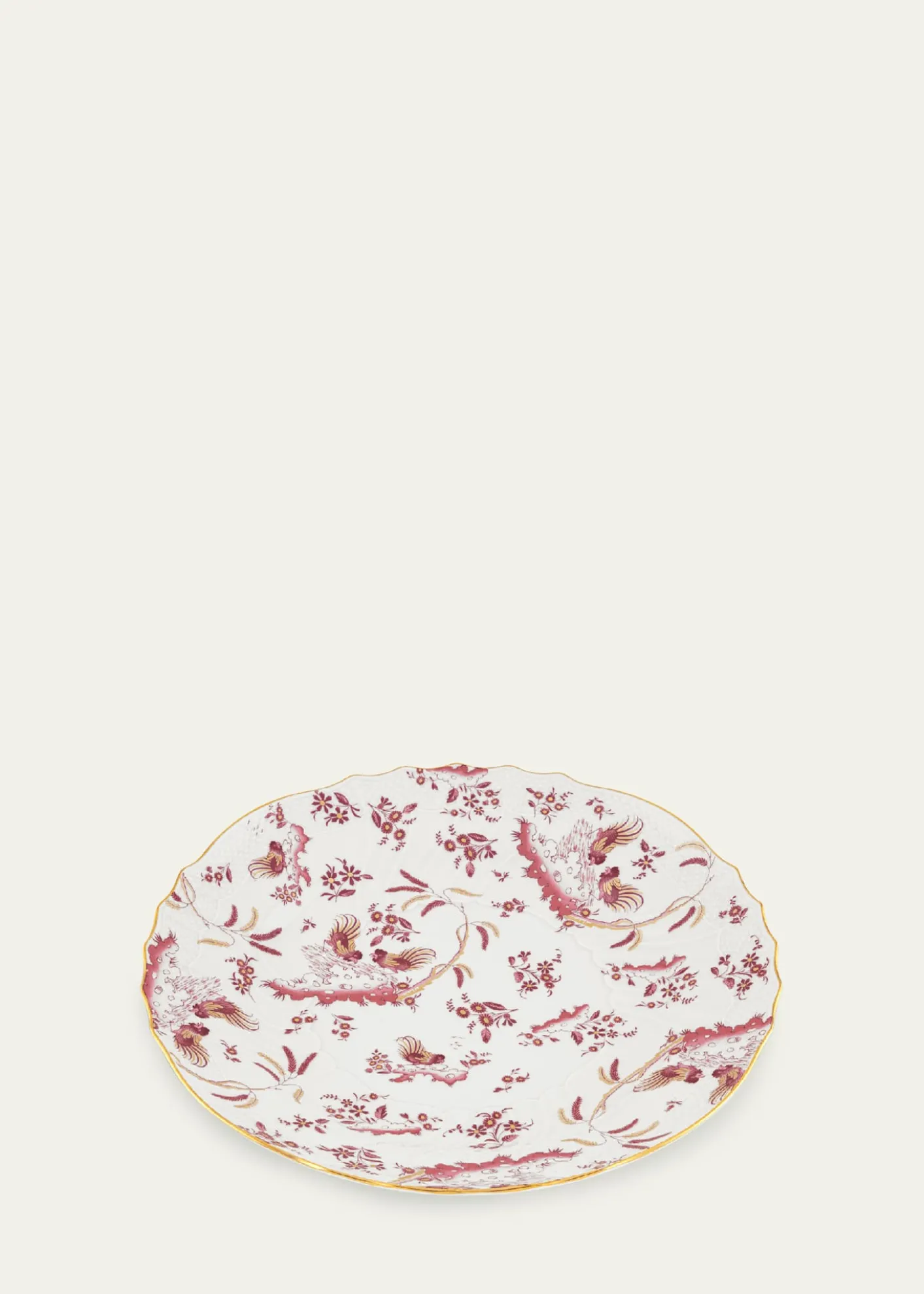 GINORI 1735Oro Di Doccia Magenta Round Flat Plate