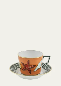 GINORI 17354-Piece Il Viaggio di Nettuno Teacup and Saucer Set