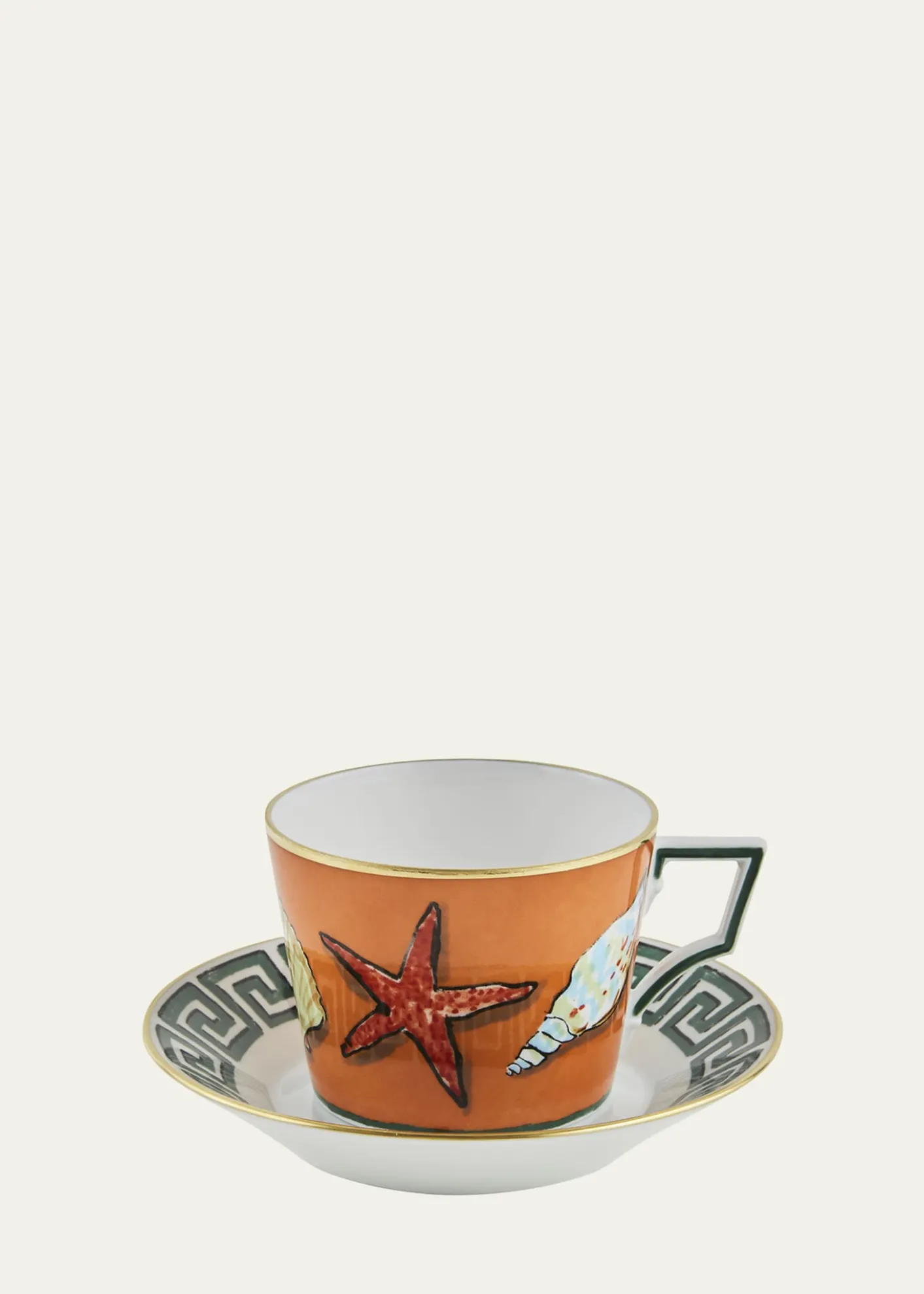 GINORI 17354-Piece Il Viaggio di Nettuno Teacup and Saucer Set