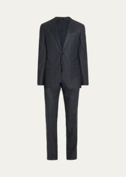 Giorgio ArmaniMen's Blurred Plaid G Line Two-Piece Suit