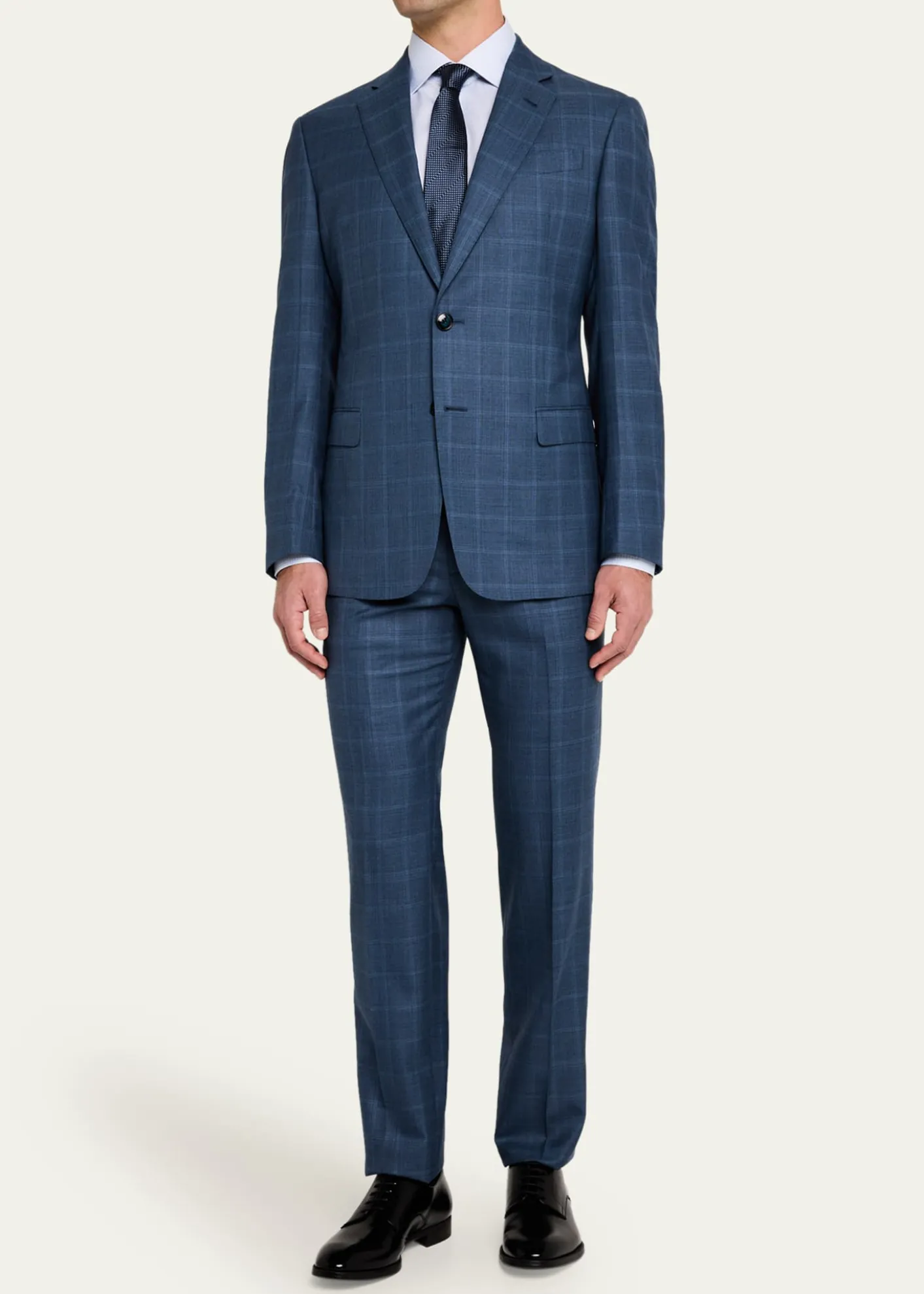 Giorgio ArmaniMen's Blurred Windowpane 240G Suit
