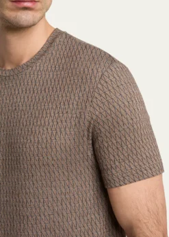 Giorgio ArmaniMen's Box-Jacquard Viscose Stretch Crewneck T-Shirt