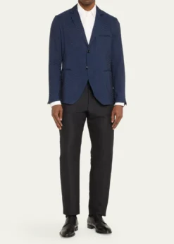 Giorgio ArmaniMen's Cupro Chevron Blazer
