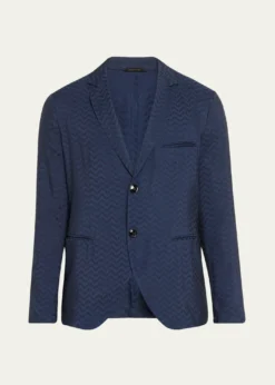 Giorgio ArmaniMen's Cupro Chevron Blazer