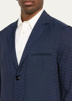 Giorgio ArmaniMen's Cupro Chevron Blazer
