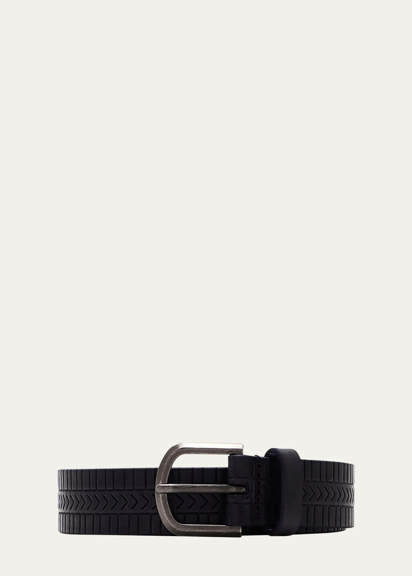 Giorgio ArmaniMen's Geometric Engraved Leather Belt