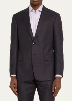 Giorgio ArmaniMen's Micro-Textured Wool Classic Fit Suit