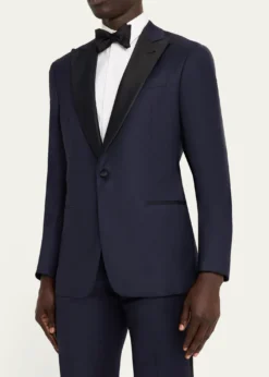 Giorgio ArmaniMen's Soft Woven Satin-Trim Single-Breasted Suit