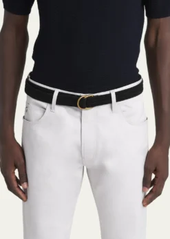 Giorgio ArmaniMen's Split Leather D-Ring Belt
