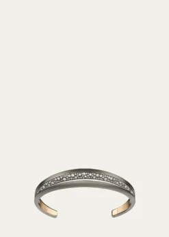 GIORGIO BPalmetta Titanium and 18K Rose Gold Diamond Cuff Bracelet