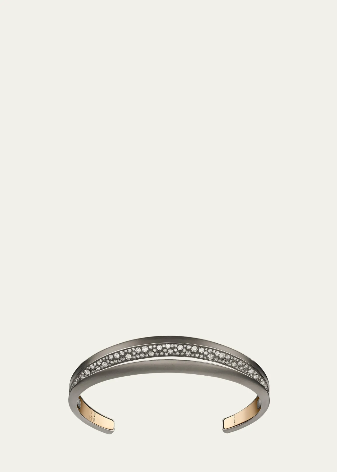 GIORGIO BPalmetta Titanium and 18K Rose Gold Diamond Cuff Bracelet