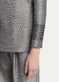 Giorgio ArmaniAnimalier Silk Jacquard Single-Breasted Blazer Jacket