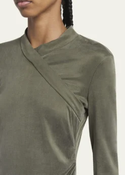 Giorgio ArmaniAsymmetric Jersey Long-Sleeve Top