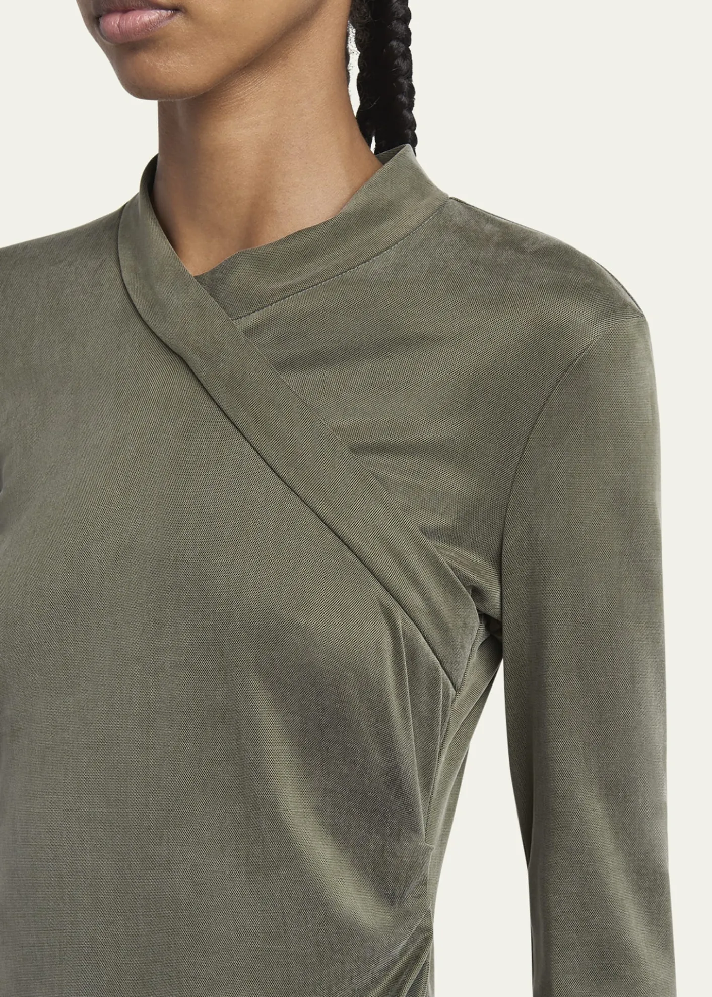 Giorgio ArmaniAsymmetric Jersey Long-Sleeve Top