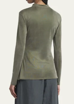 Giorgio ArmaniAsymmetric Jersey Long-Sleeve Top
