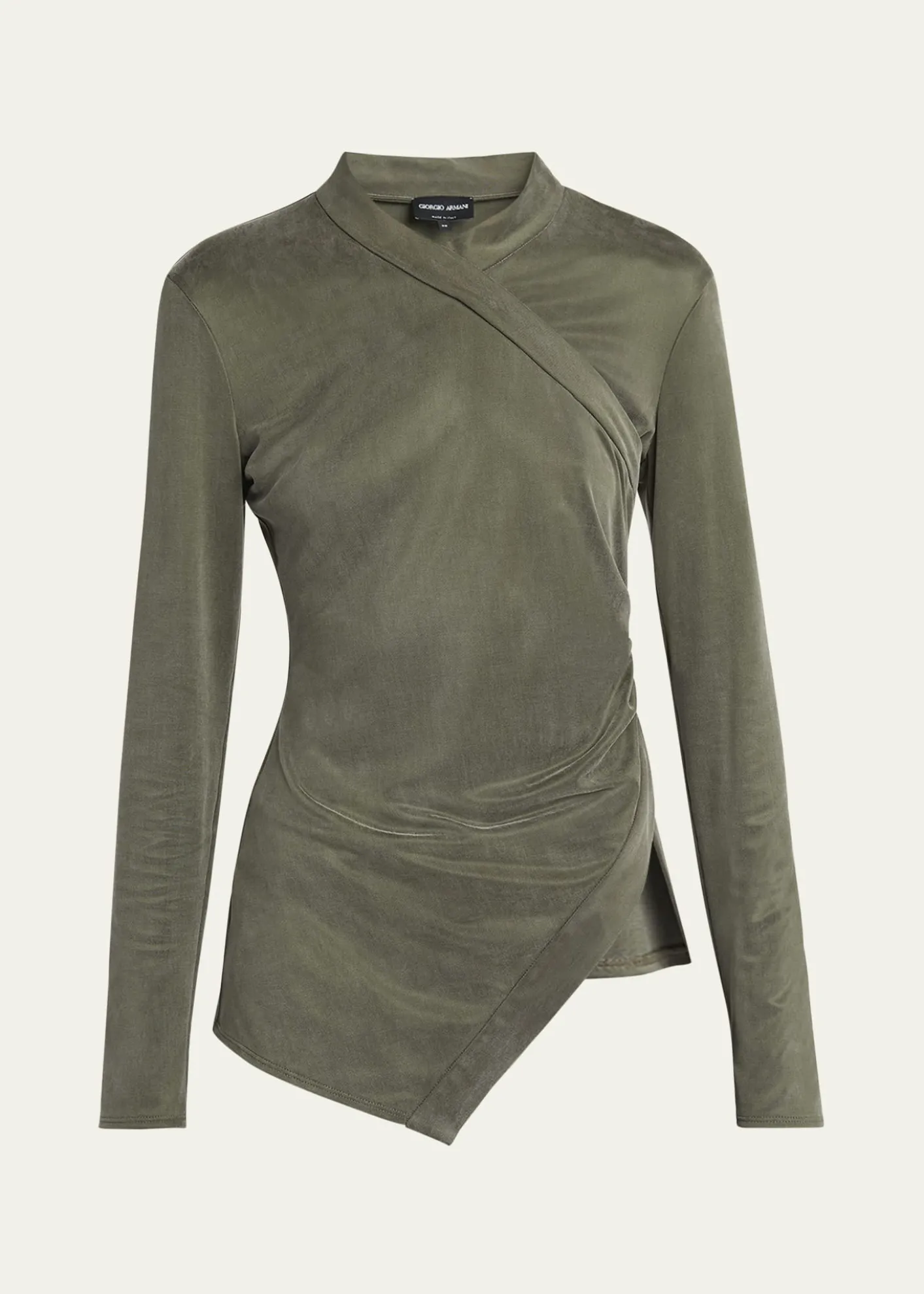 Giorgio ArmaniAsymmetric Jersey Long-Sleeve Top