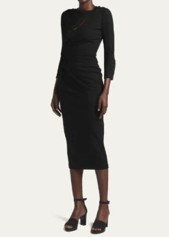 Giorgio ArmaniAsymmetric Keyhole Midi Dress