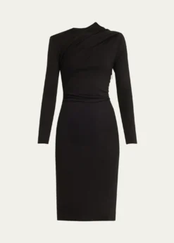 Giorgio ArmaniAsymmetric Long-Sleeve Jersey Dress