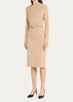 Giorgio ArmaniAsymmetric Long-Sleeve Jersey Dress