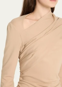 Giorgio ArmaniAsymmetric Long-Sleeve Jersey Dress