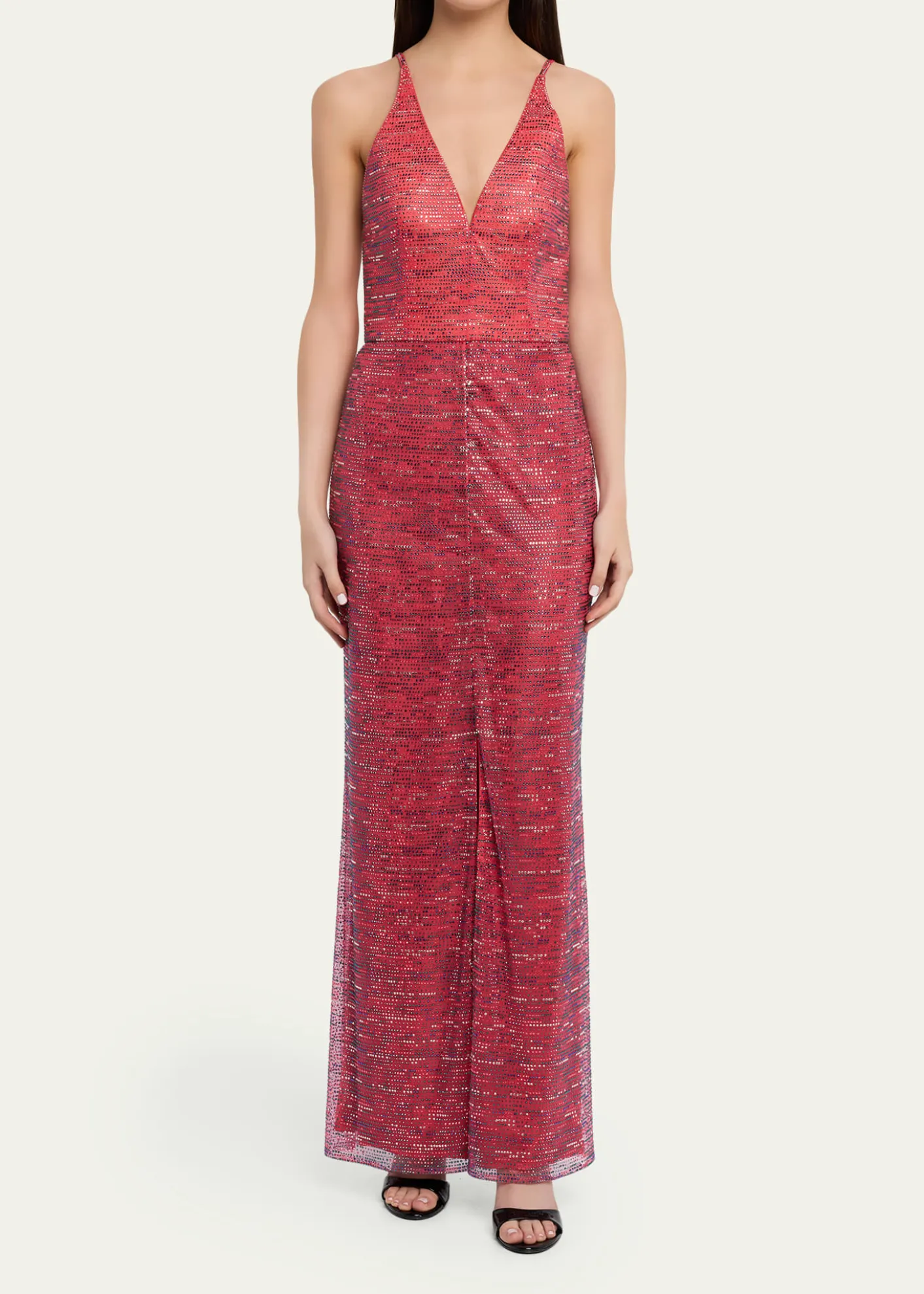 Giorgio ArmaniBackless Rhinestone Maxi Dress