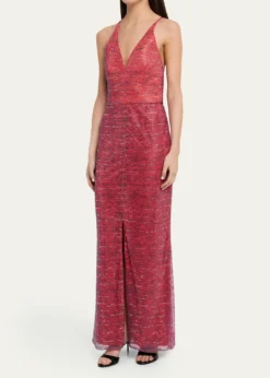 Giorgio ArmaniBackless Rhinestone Maxi Dress