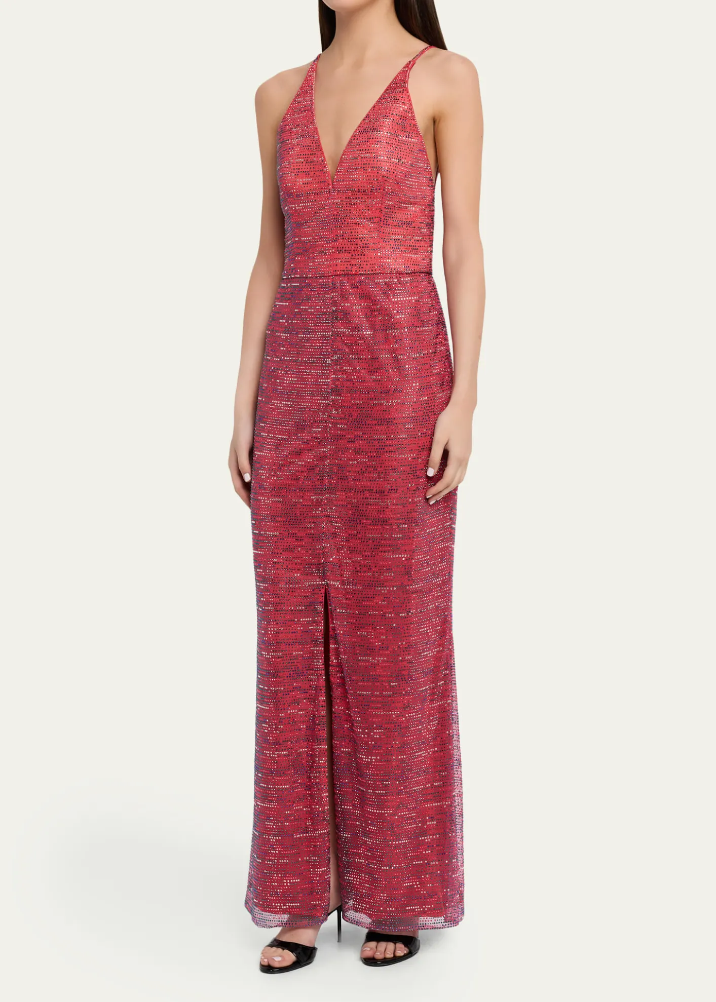Giorgio ArmaniBackless Rhinestone Maxi Dress