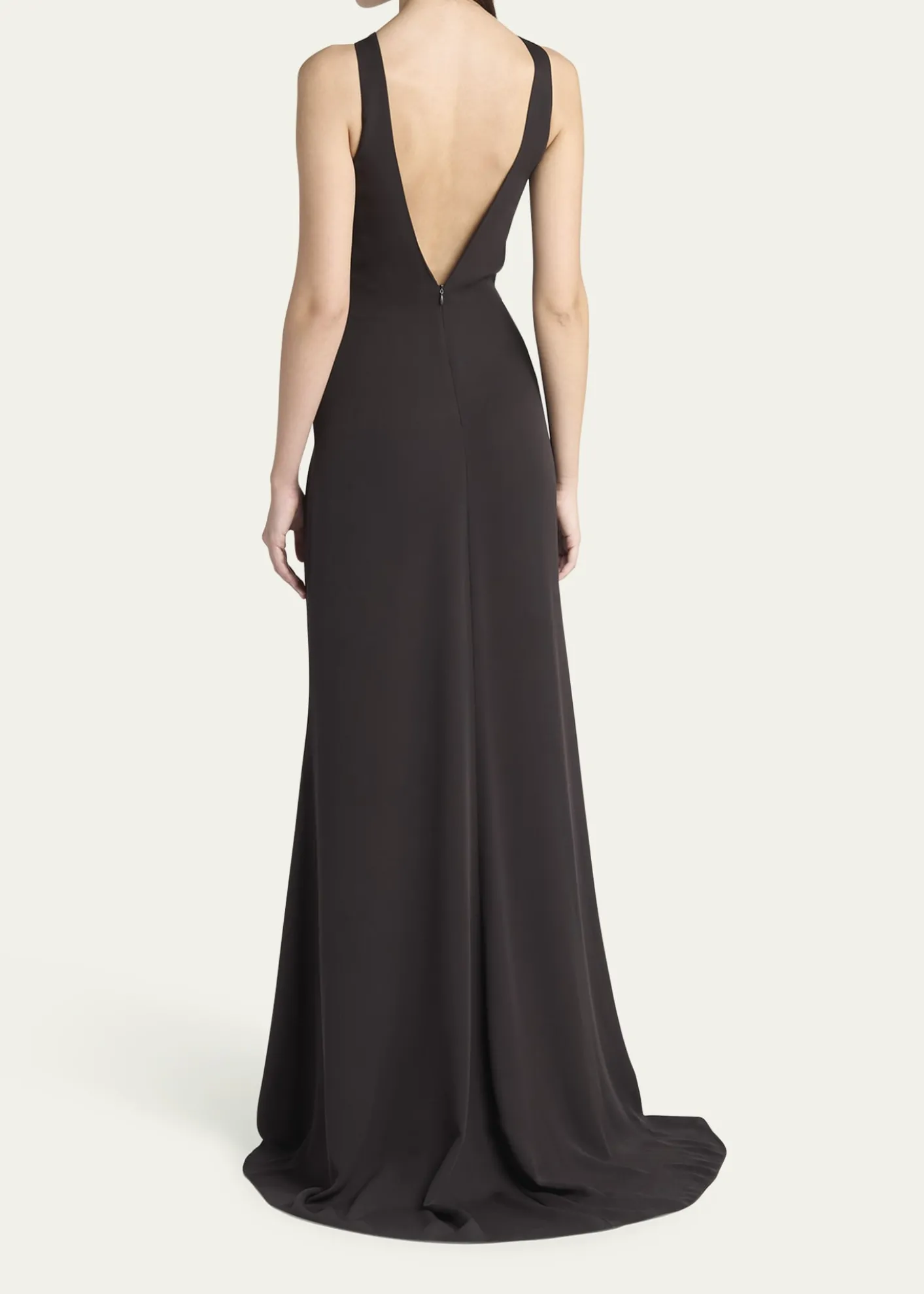Giorgio ArmaniBeaded-Ring Silk Georgette Backless Gown