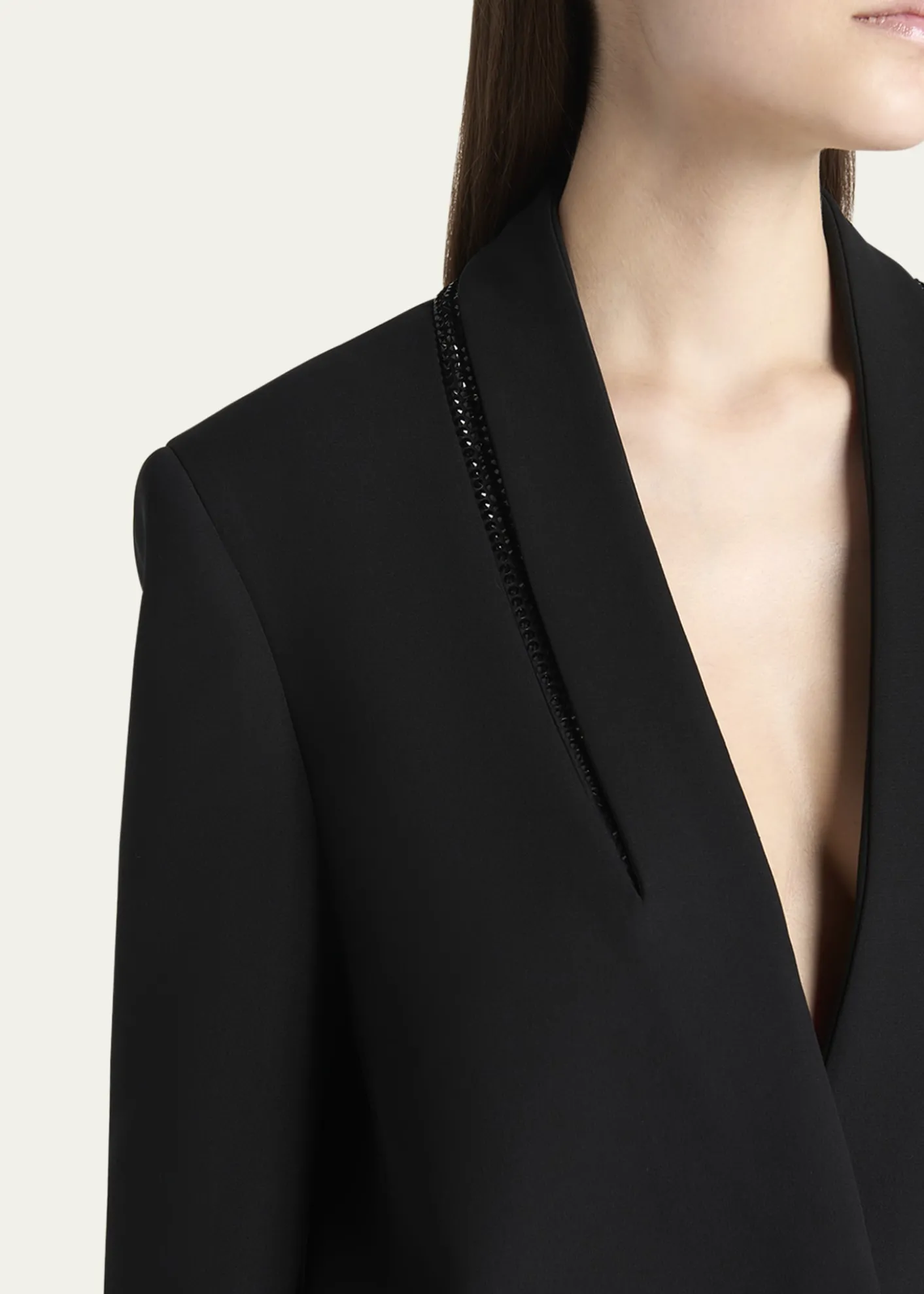 Giorgio ArmaniBeaded Silk Tuxedo Jacket