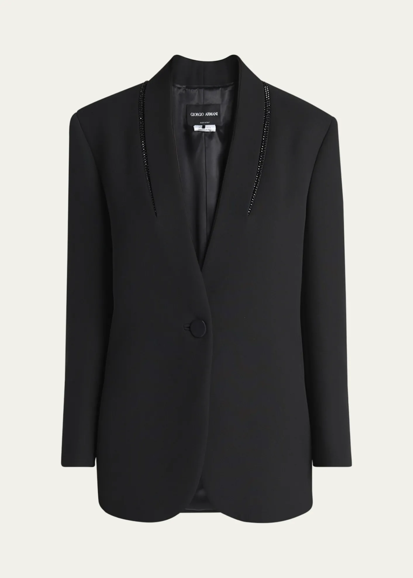 Giorgio ArmaniBeaded Silk Tuxedo Jacket