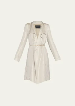 Giorgio ArmaniBelted Metallic Wrap Coat
