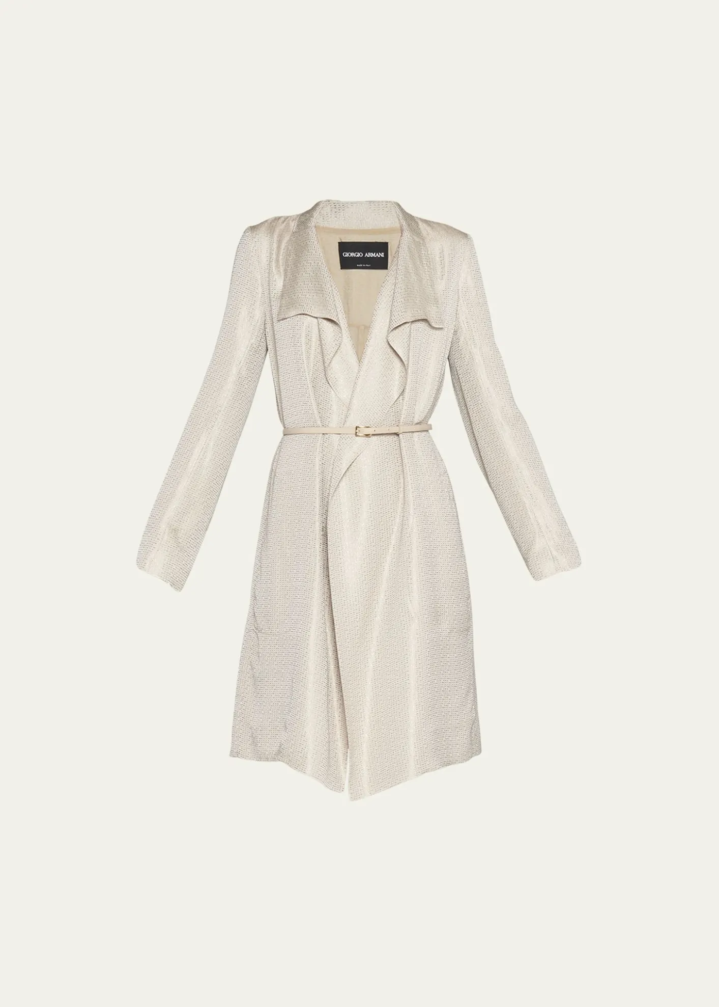 Giorgio ArmaniBelted Metallic Wrap Coat