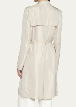 Giorgio ArmaniBelted Metallic Wrap Coat