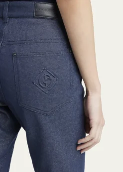Giorgio ArmaniBootleg Denim Jeans with Logo Embroidery