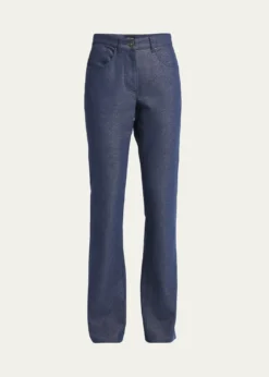 Giorgio ArmaniBootleg Denim Jeans with Logo Embroidery