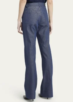 Giorgio ArmaniBootleg Denim Jeans with Logo Embroidery