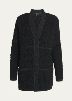 Giorgio ArmaniBoucle Lurex Oversize Knit Cardigan