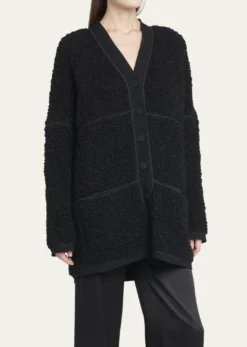 Giorgio ArmaniBoucle Lurex Oversize Knit Cardigan