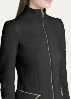 Giorgio ArmaniCashmere-Blend Zip-Front Knit Jacket