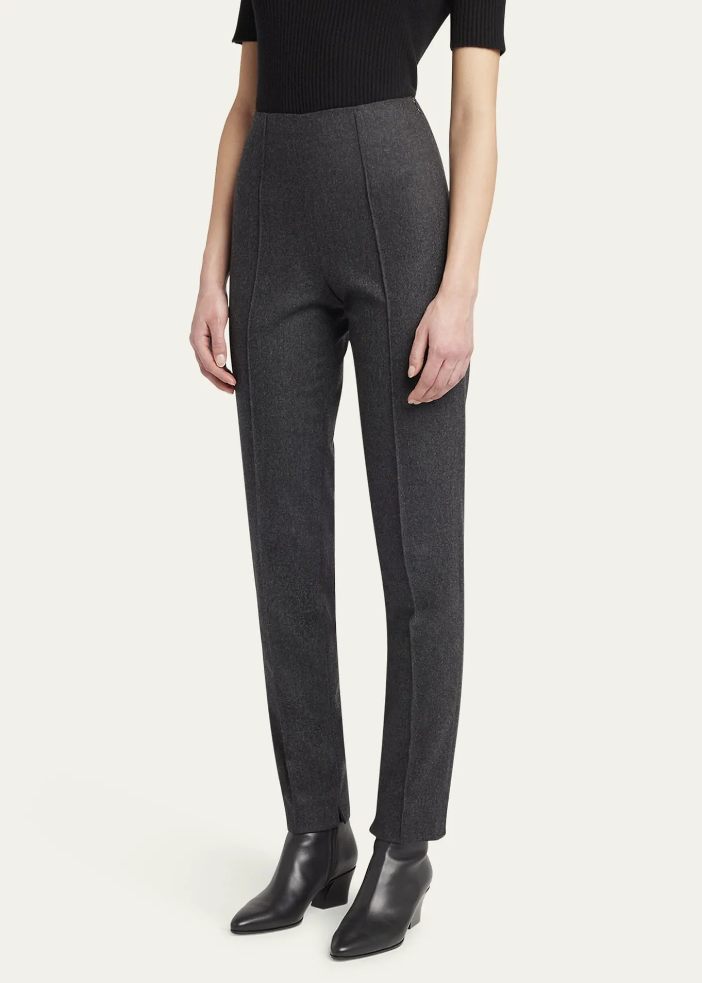 Giorgio ArmaniCashmere Flannel Slim-Leg Ankle Trousers