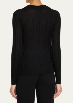 Giorgio ArmaniCashmere-Silk Rib Knit Sweater