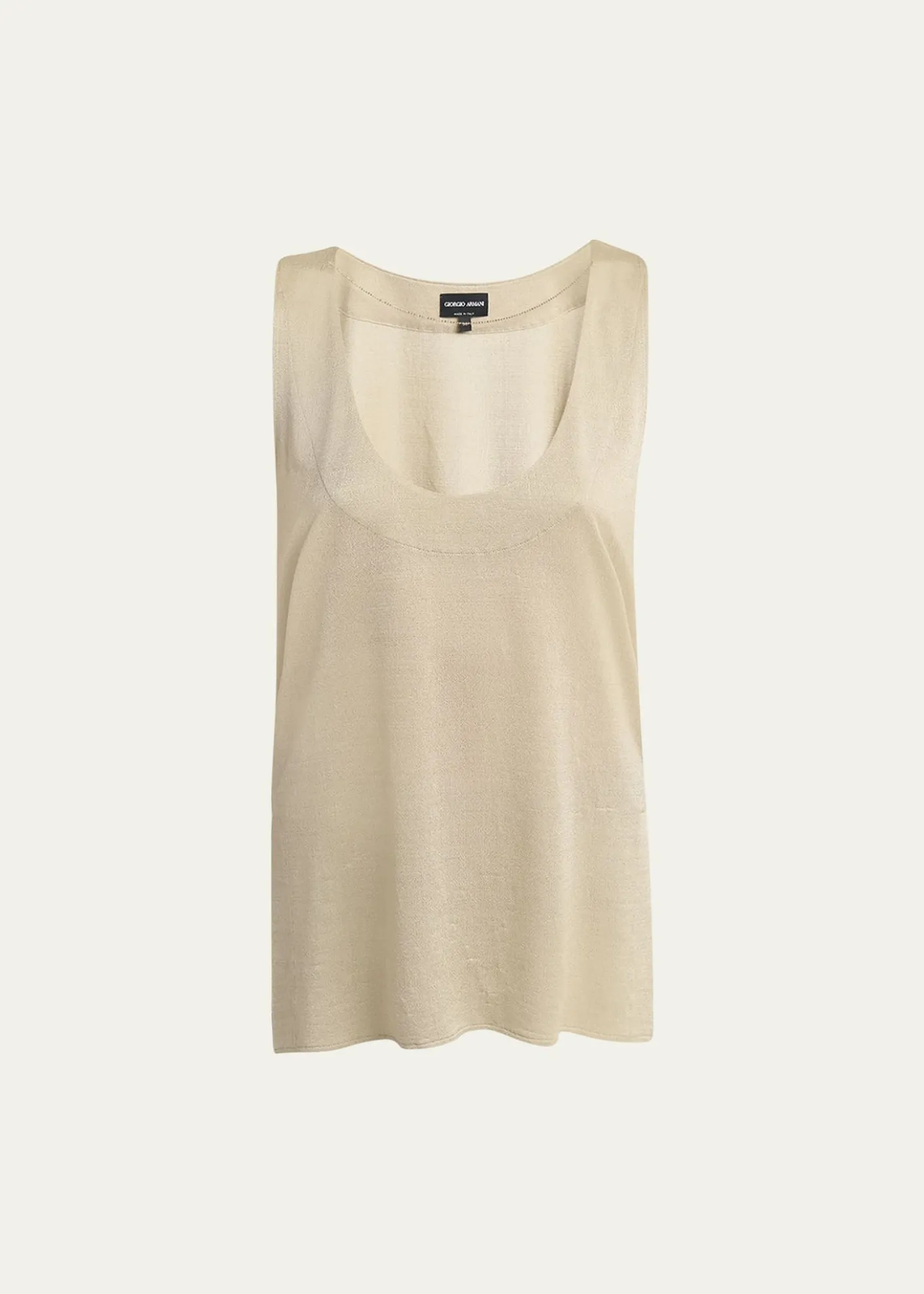 Giorgio ArmaniChain-Necklace Scoop-Neck Shiny Viscose Jersey Tank Top