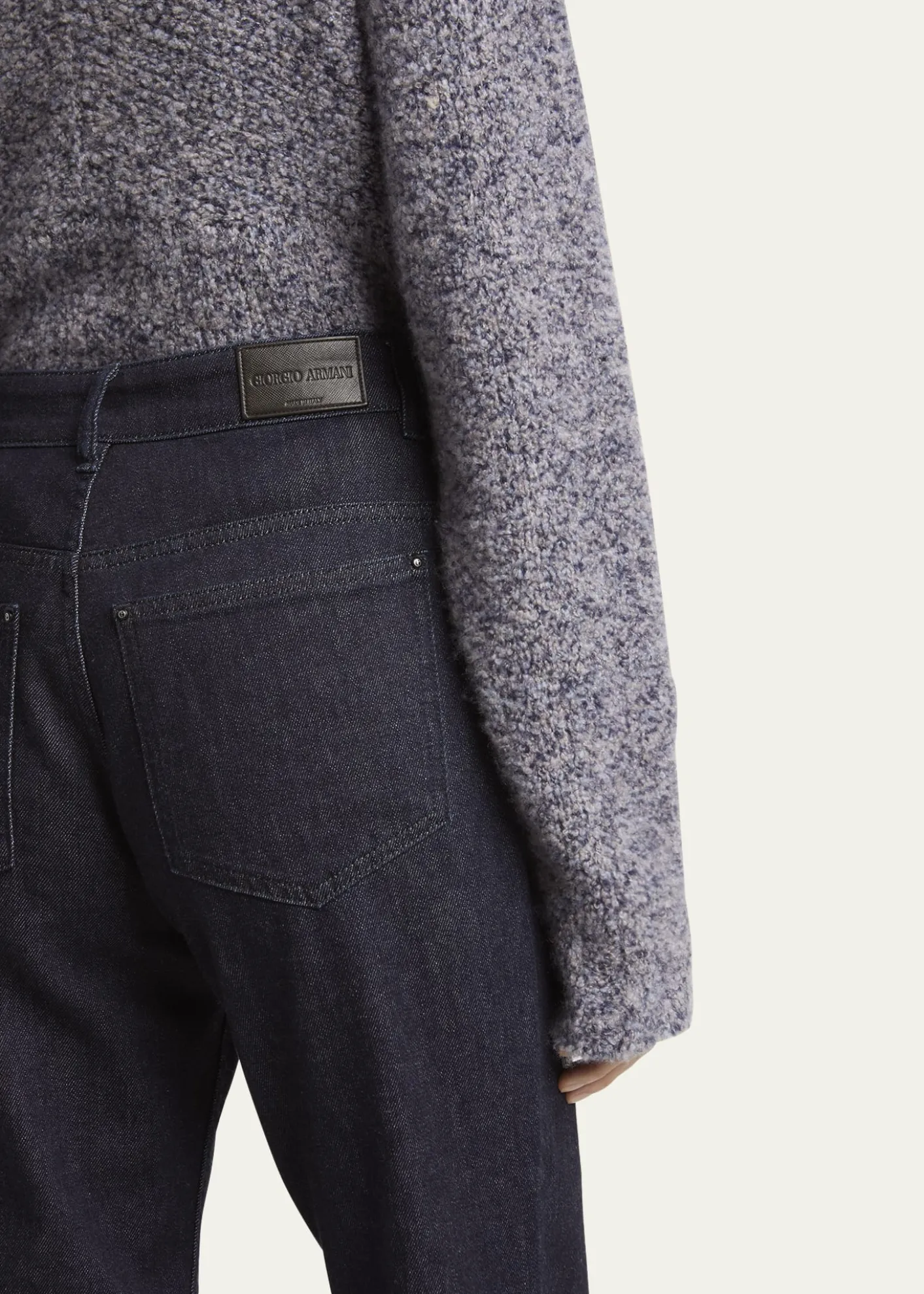 Giorgio ArmaniCotton-Cashmere Denim Straight-Leg Trousers