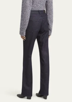 Giorgio ArmaniCotton-Cashmere Denim Straight-Leg Trousers