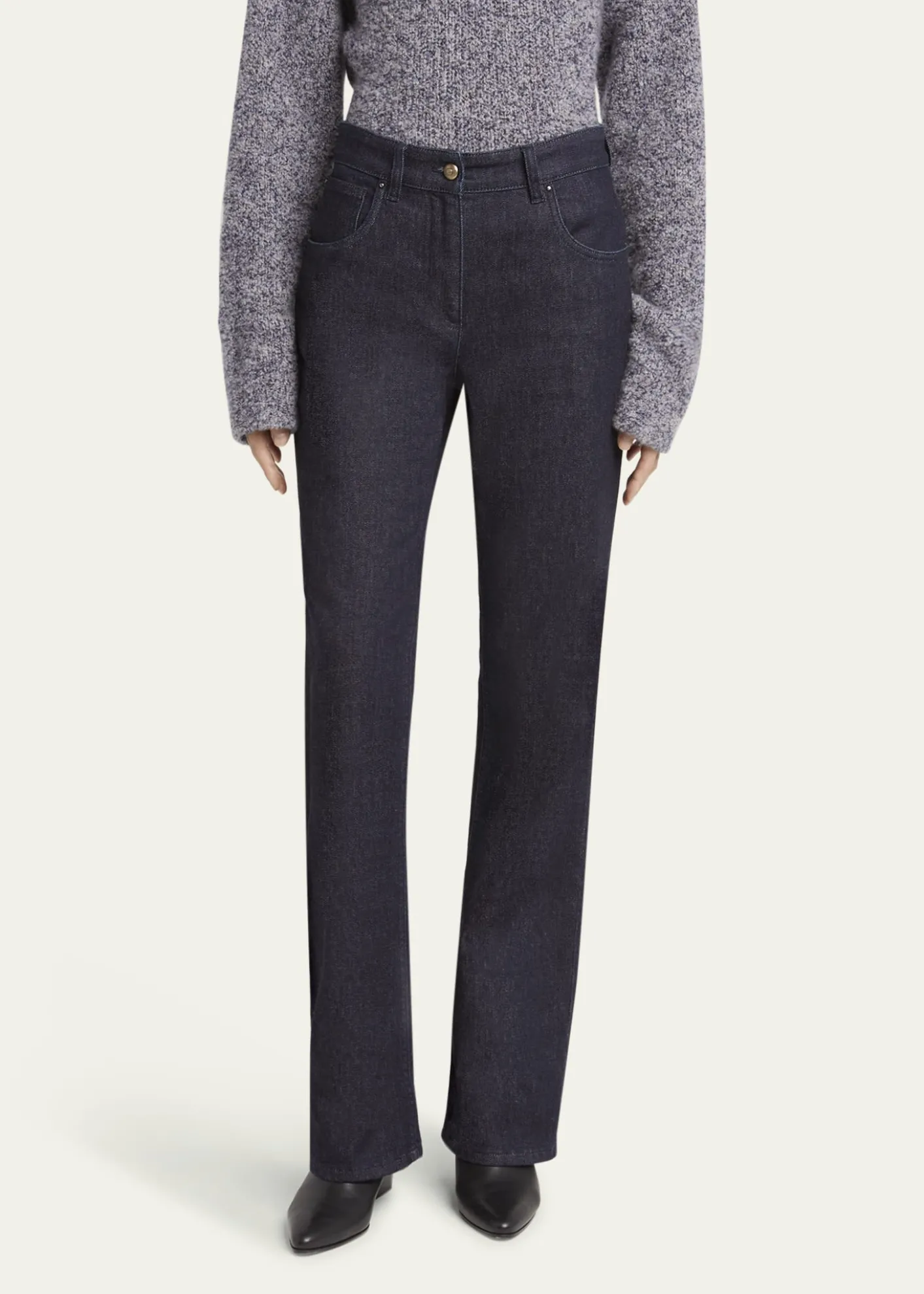 Giorgio ArmaniCotton-Cashmere Denim Straight-Leg Trousers